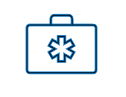 Suitcase with star of life symbol