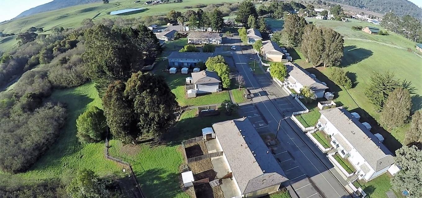 Aerial view of homes in Western Marin.