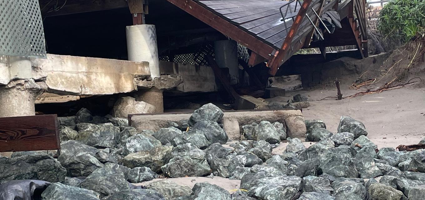 Home damaged by a storm