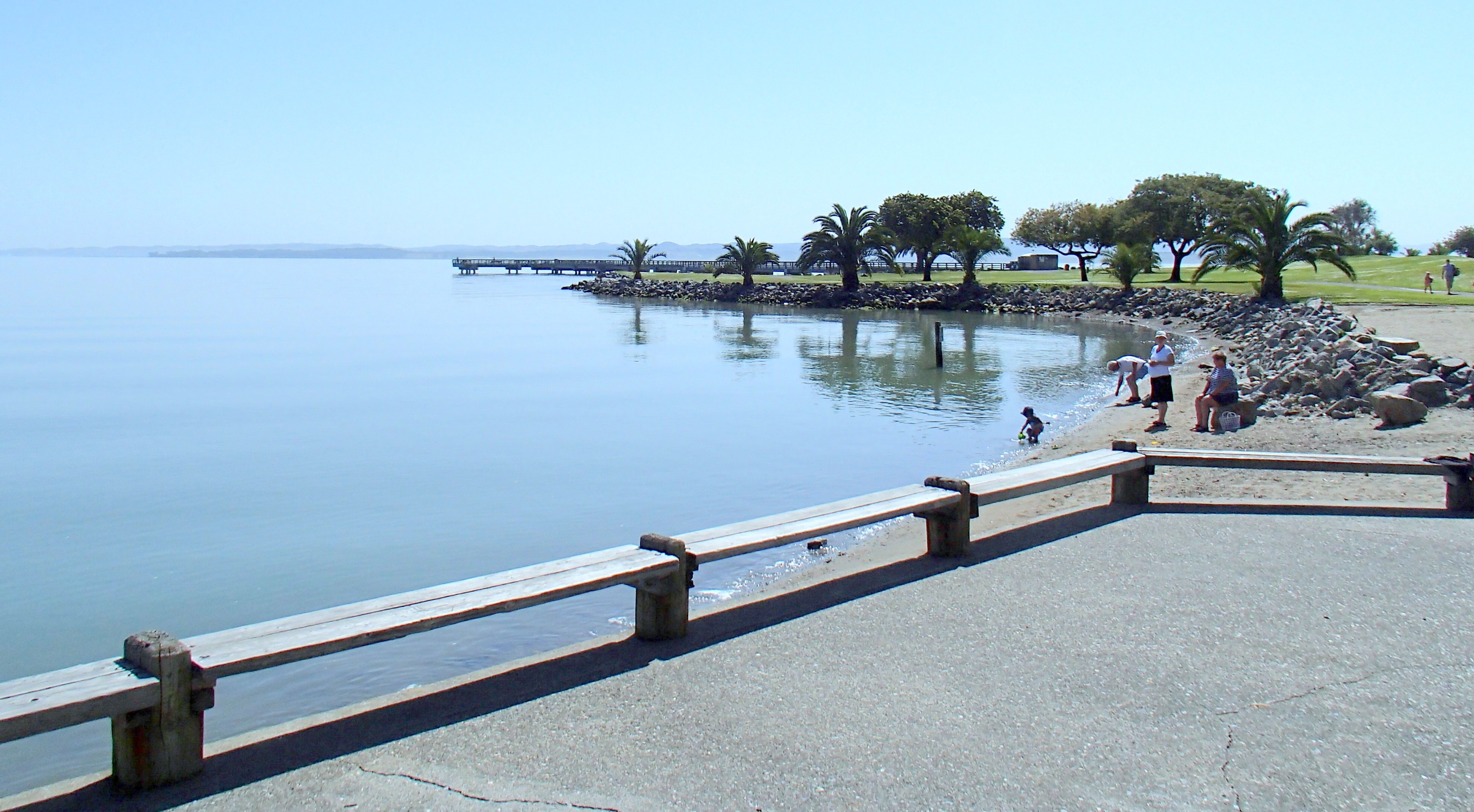 Photo shows the bay waterfront at McNears Beach Park in San Rafael. 
