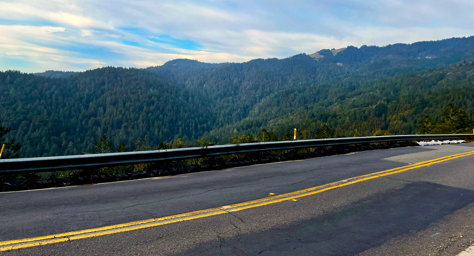 A closeup view of the pavement that will be rehabilitated on Panoramic Highway.