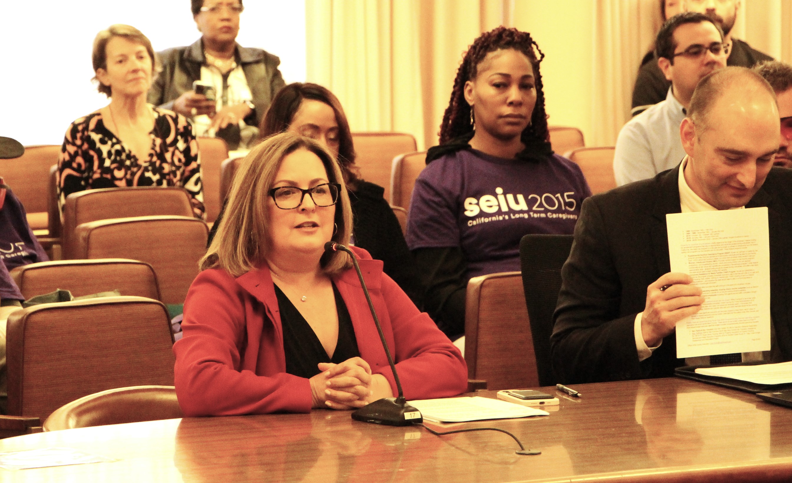 Human Resources Director Christina Cramer speaks before the Board.