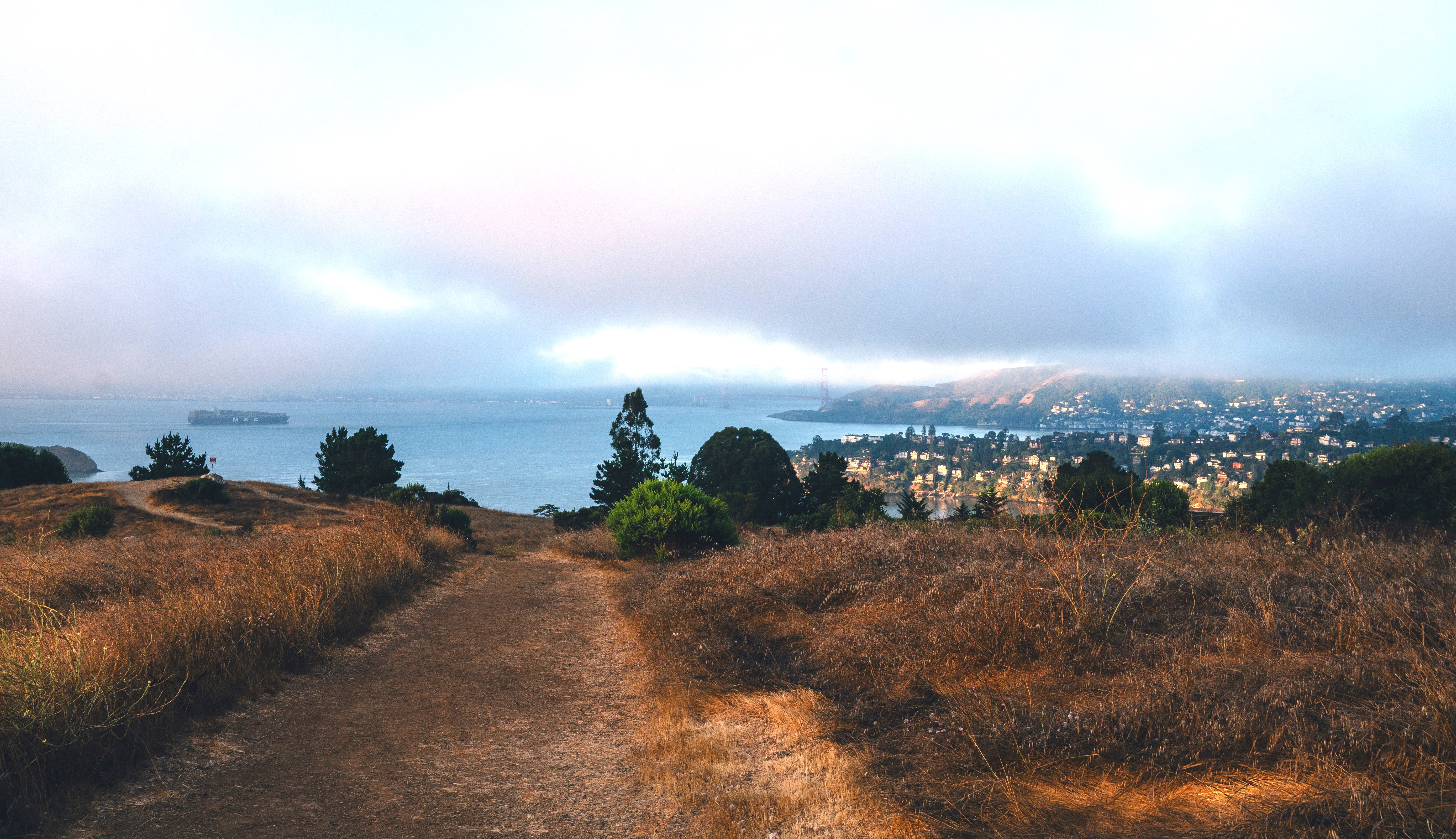 A hiker's view of the new property at Old Saint Hilary's Open Space Preserve.