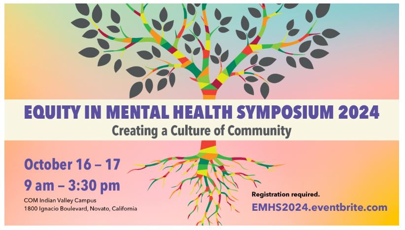 Artistic graphic promoting the Equity in Mental Health Symposium.