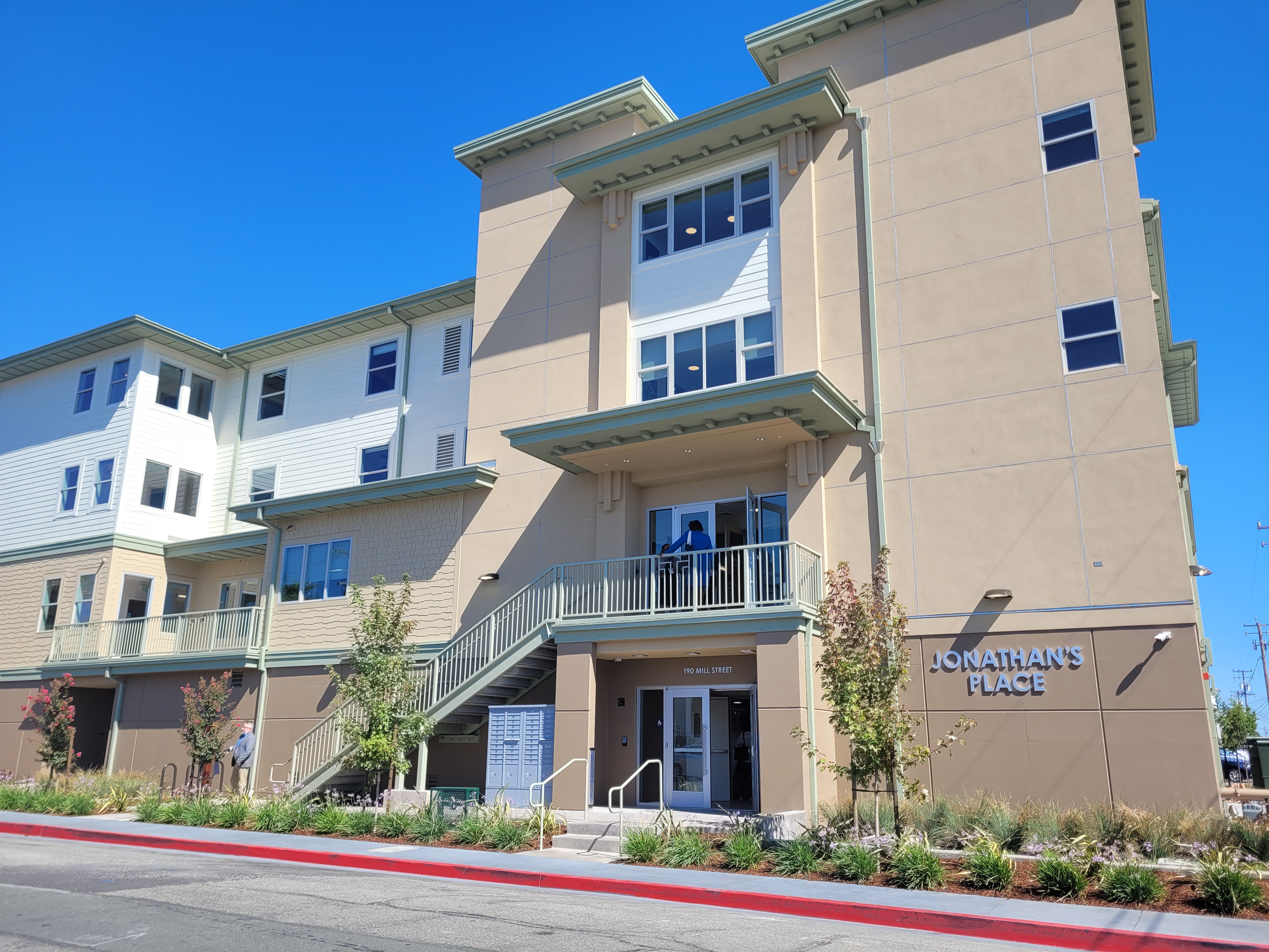 Exterior view of Jonathan's Place affordable housing complex.