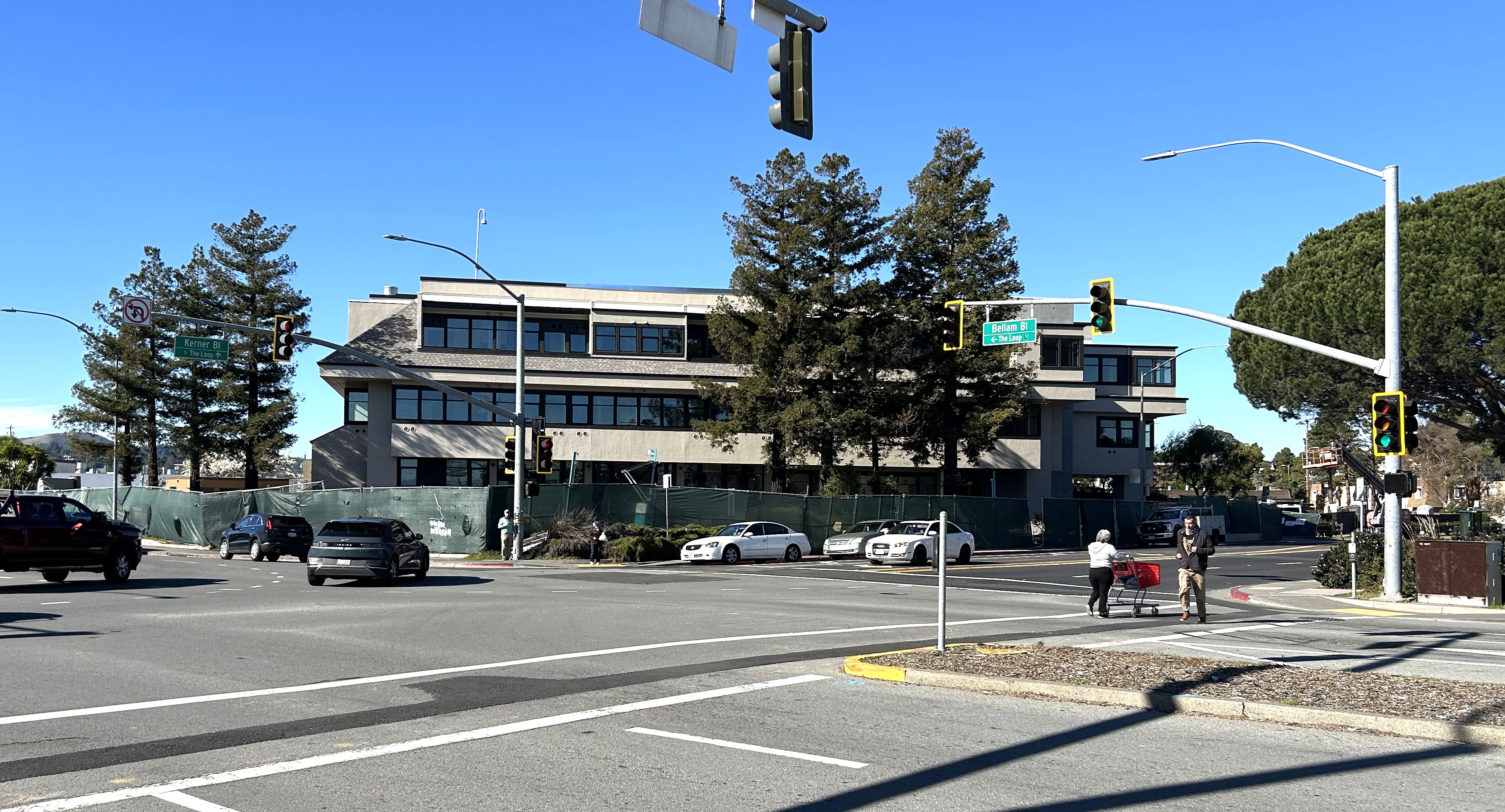 External view of the building at 3301 Kerner Boulevard in San Rafael that is being converted to housing.