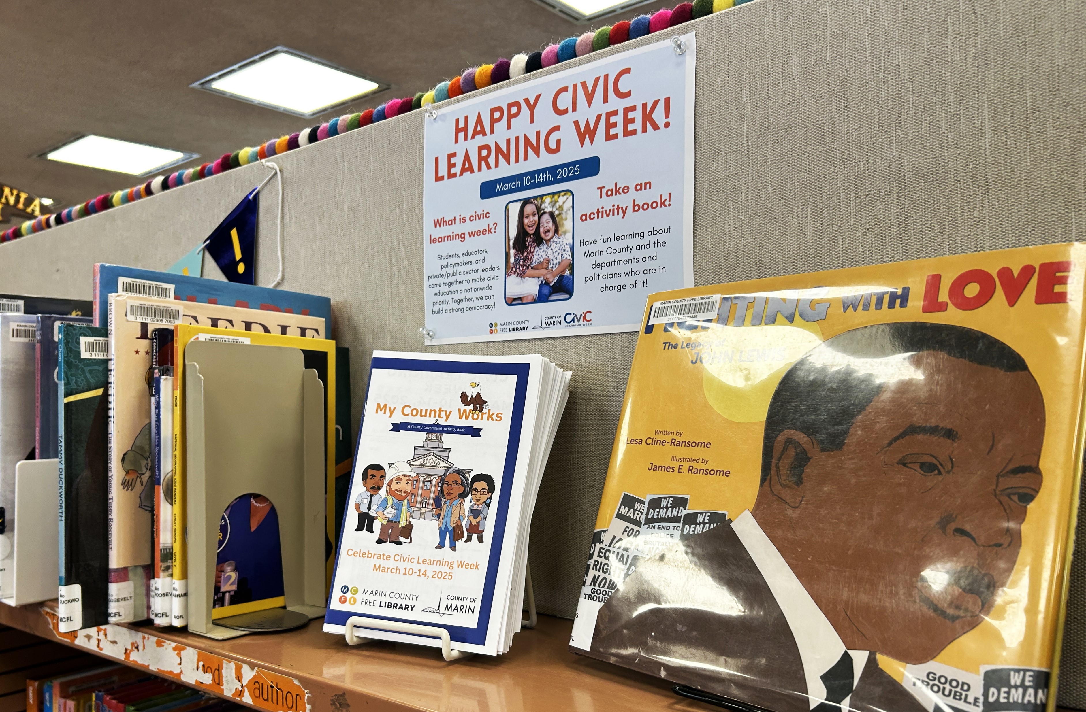 A book display at the library branch.