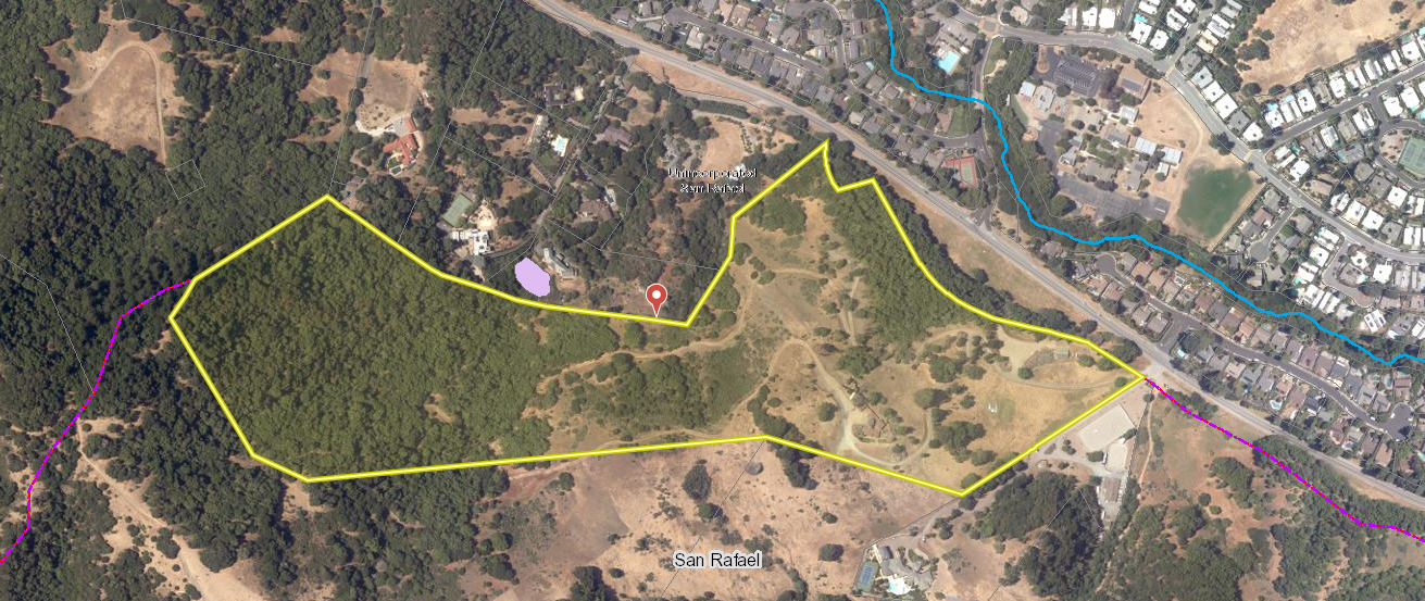 Area of proposed housing development at 1501 Lucas Valley Road