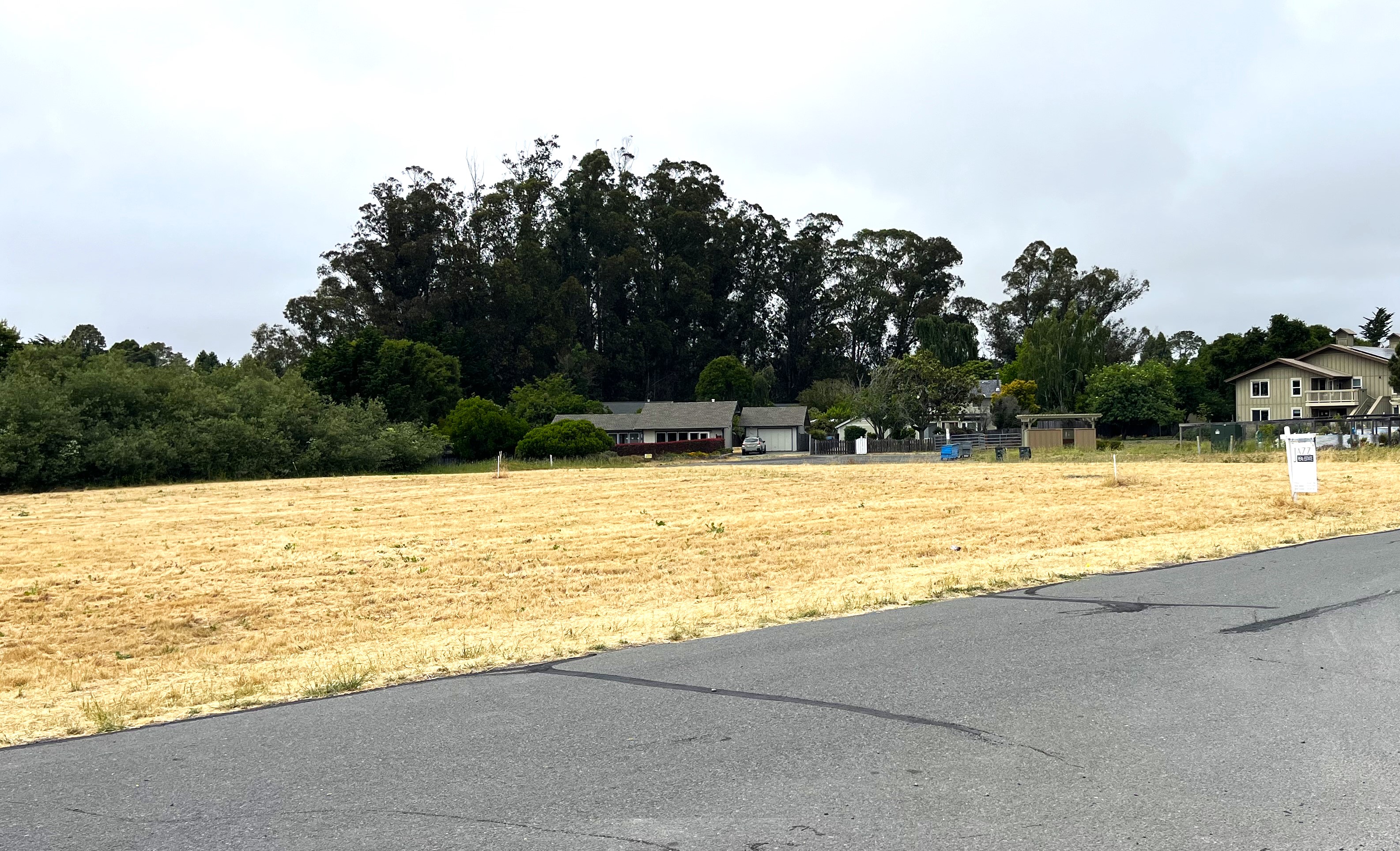 A vacant lot in Point Reyes Station that will be the location for a temporary shelter.
