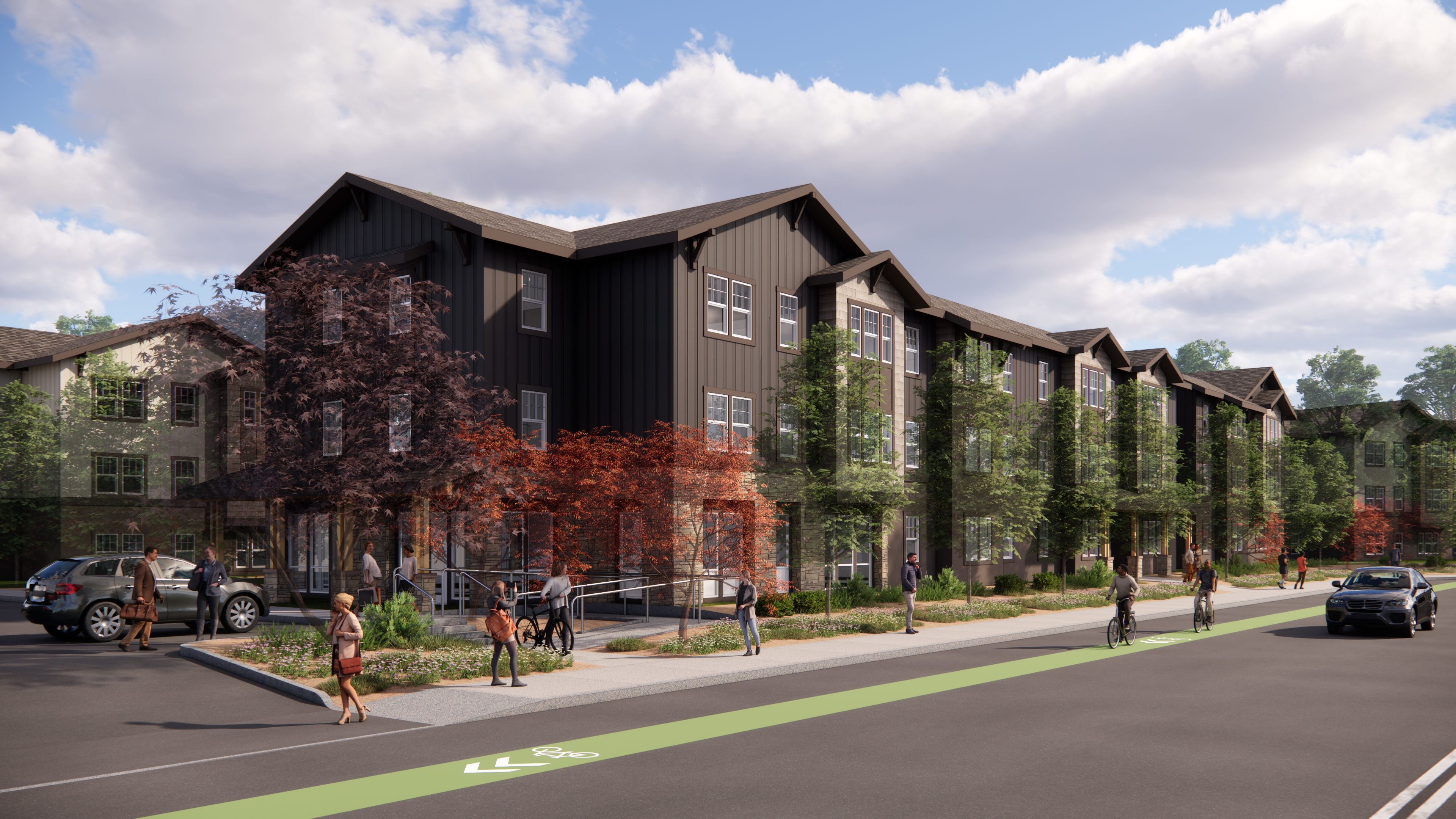 An architectural rendering of the proposed Marinwood Apartments.