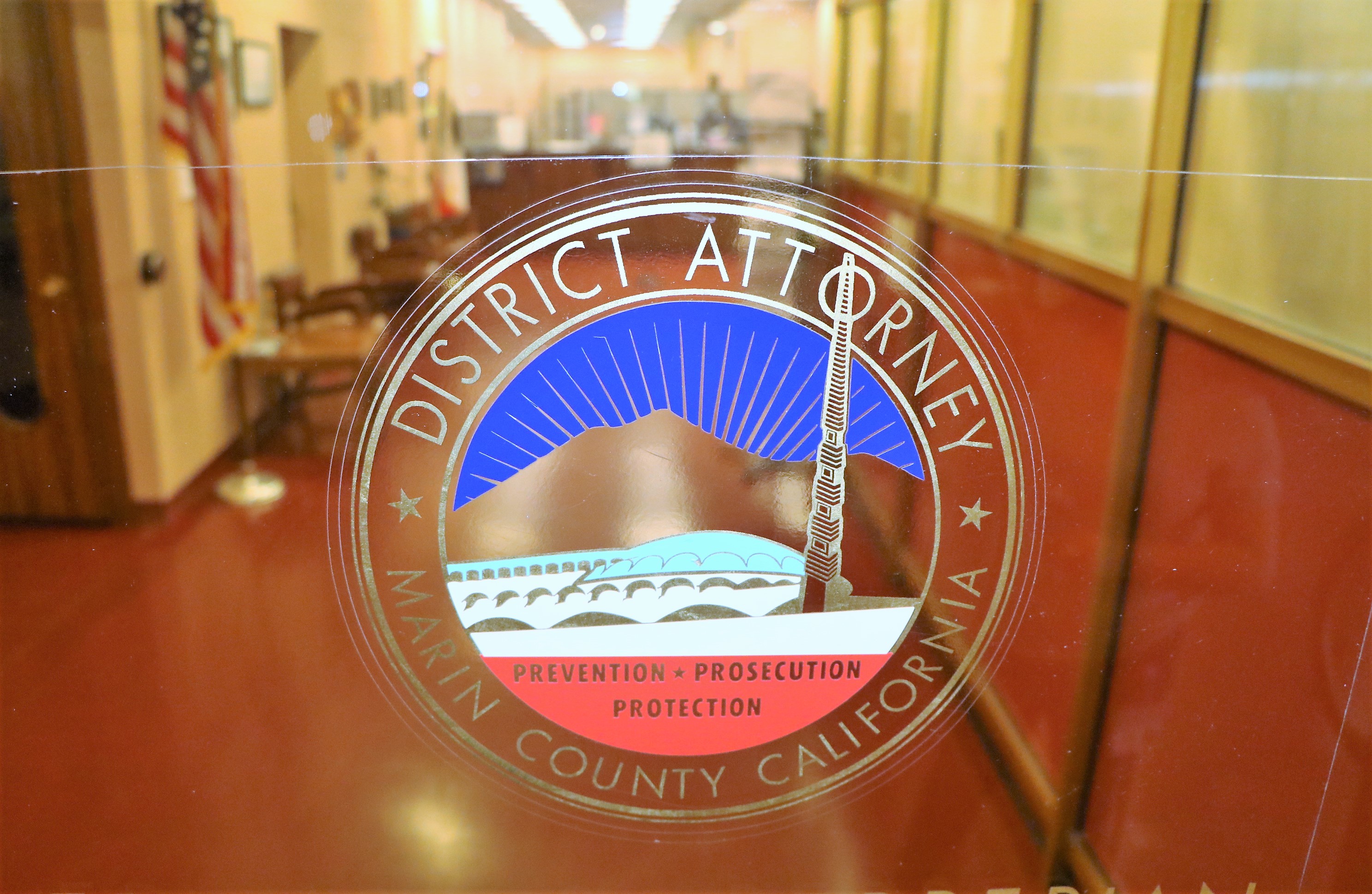 Sign on the District Attorney's Front Door