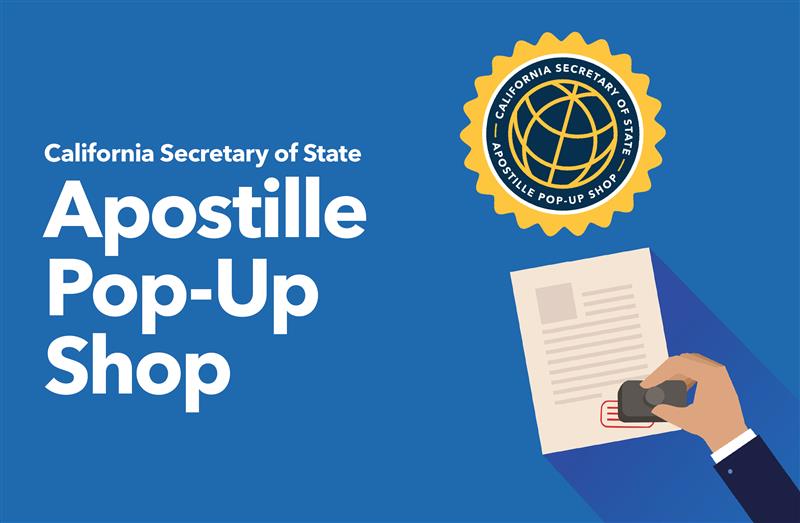 Artistic graphic says Apostille Pop-Up Shop