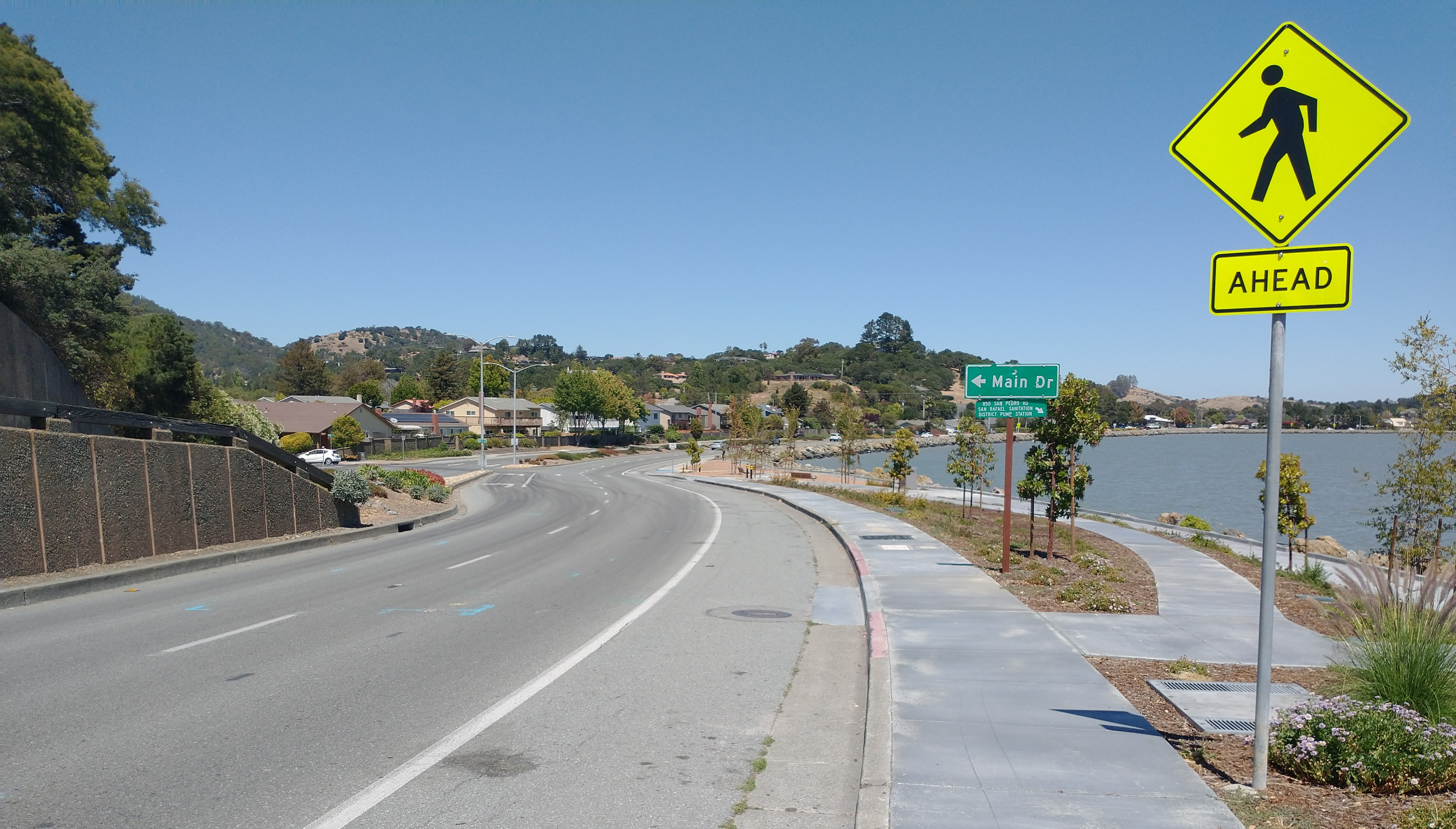 Point San Pedro Road in unincorporated San Rafael, shown near the bayside.