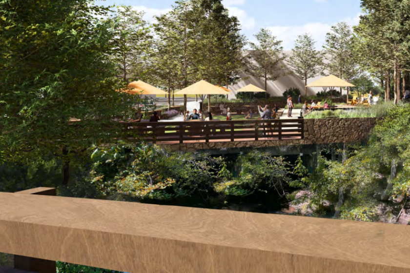 Architectural rendering of a rehabilitated Creek Park Plaza 