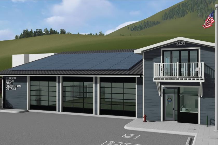 Architectural rendering of the future Stinson Beach Firehouse.