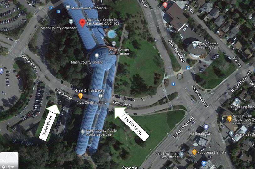 Parking map showing parking area for Frank Lloyd Wright tours.