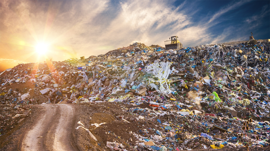 Truck on landfill site