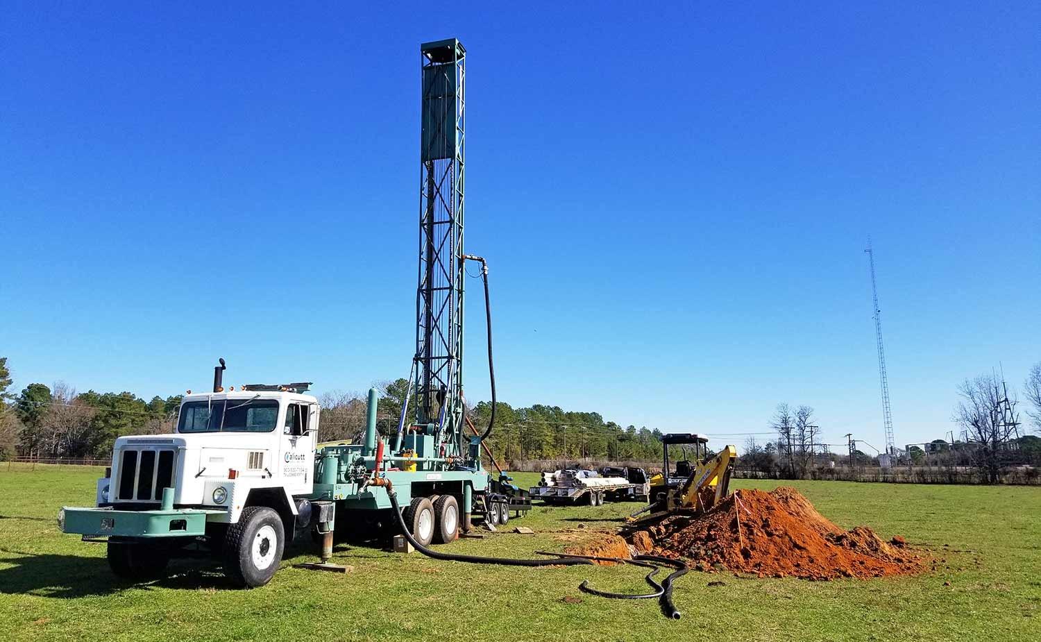 well rig for drilling a water well.