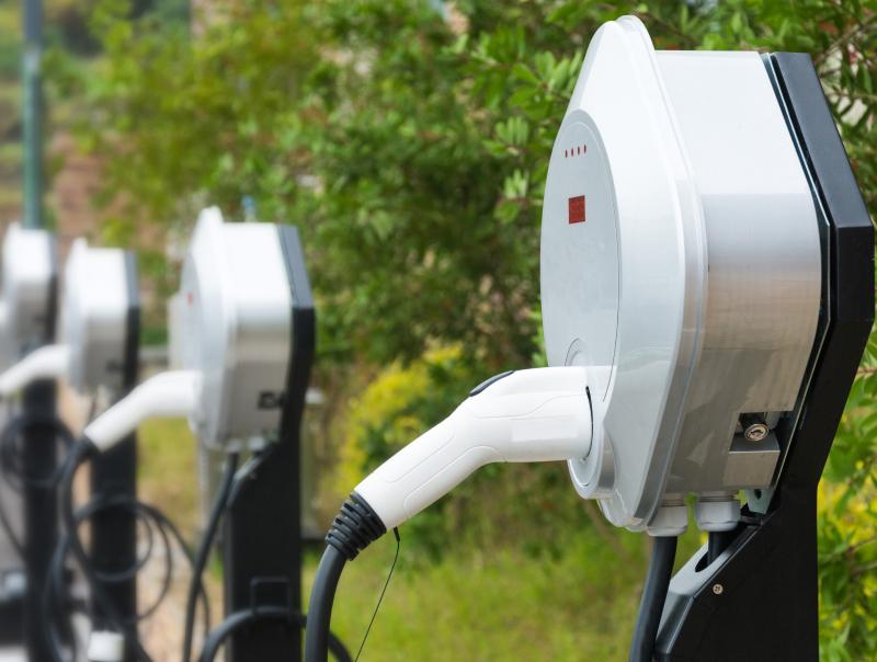 Electric vehicle charging port. 