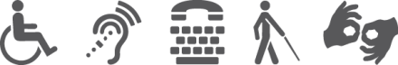 Banner with different accessibility icons.