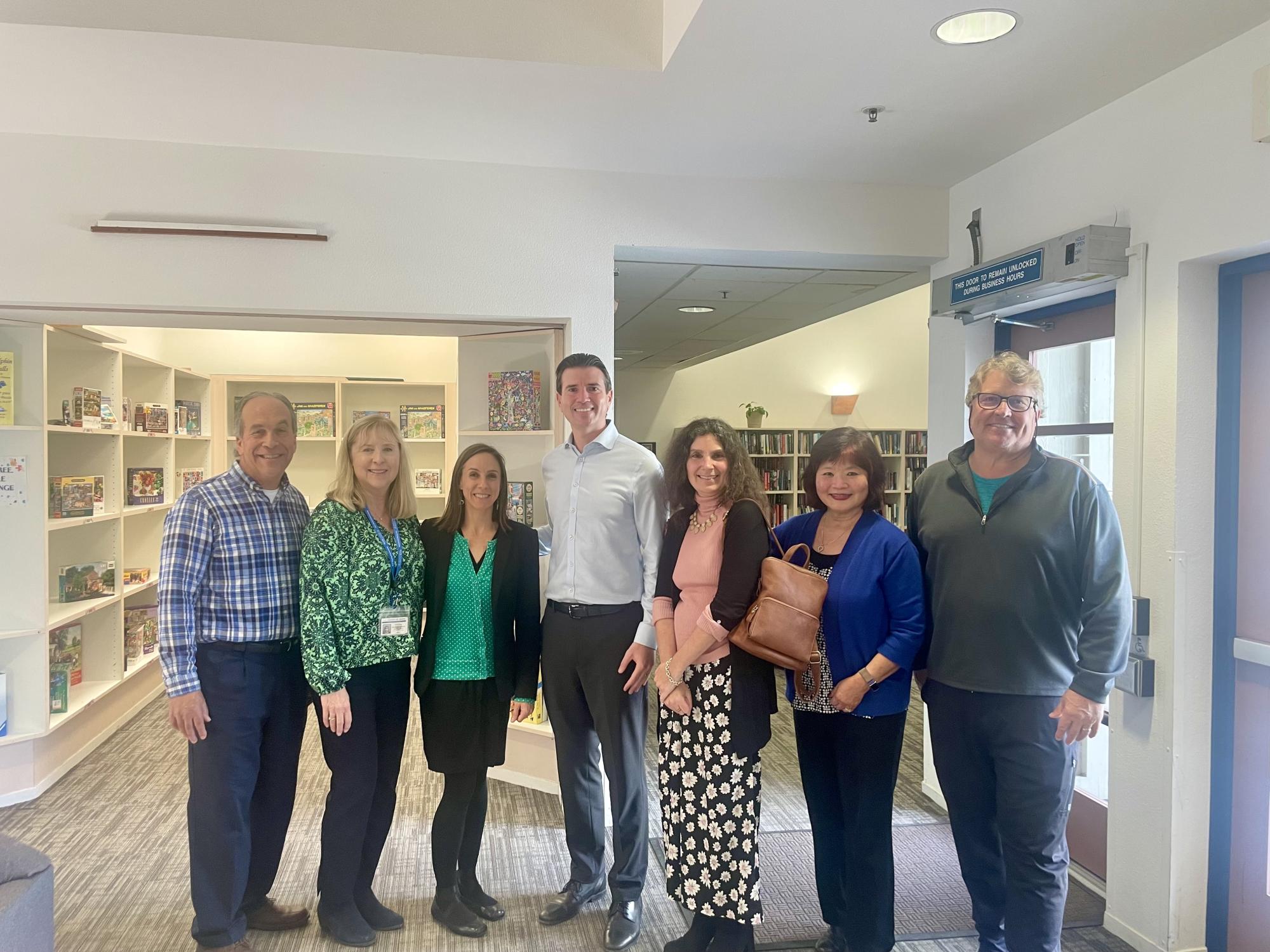 Eric with lunch attendees at Margaret Todd Senior Center