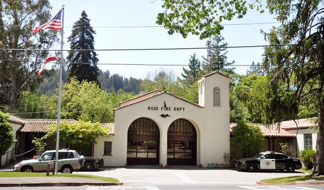 The exterior of the Ross Fire Department building