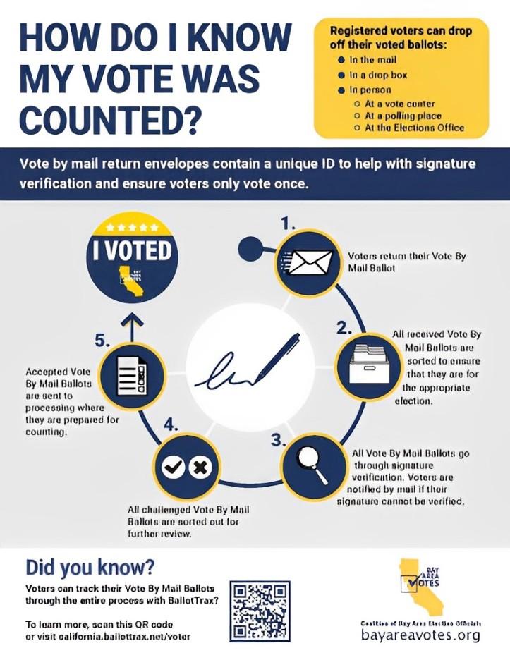 Informative flyer on how to track a ballot. 