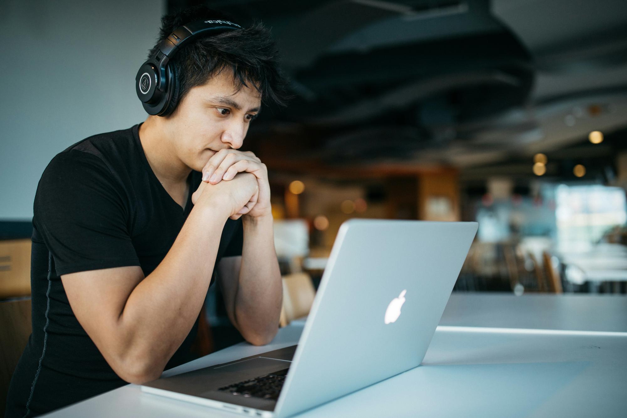 Person studying on a computer.