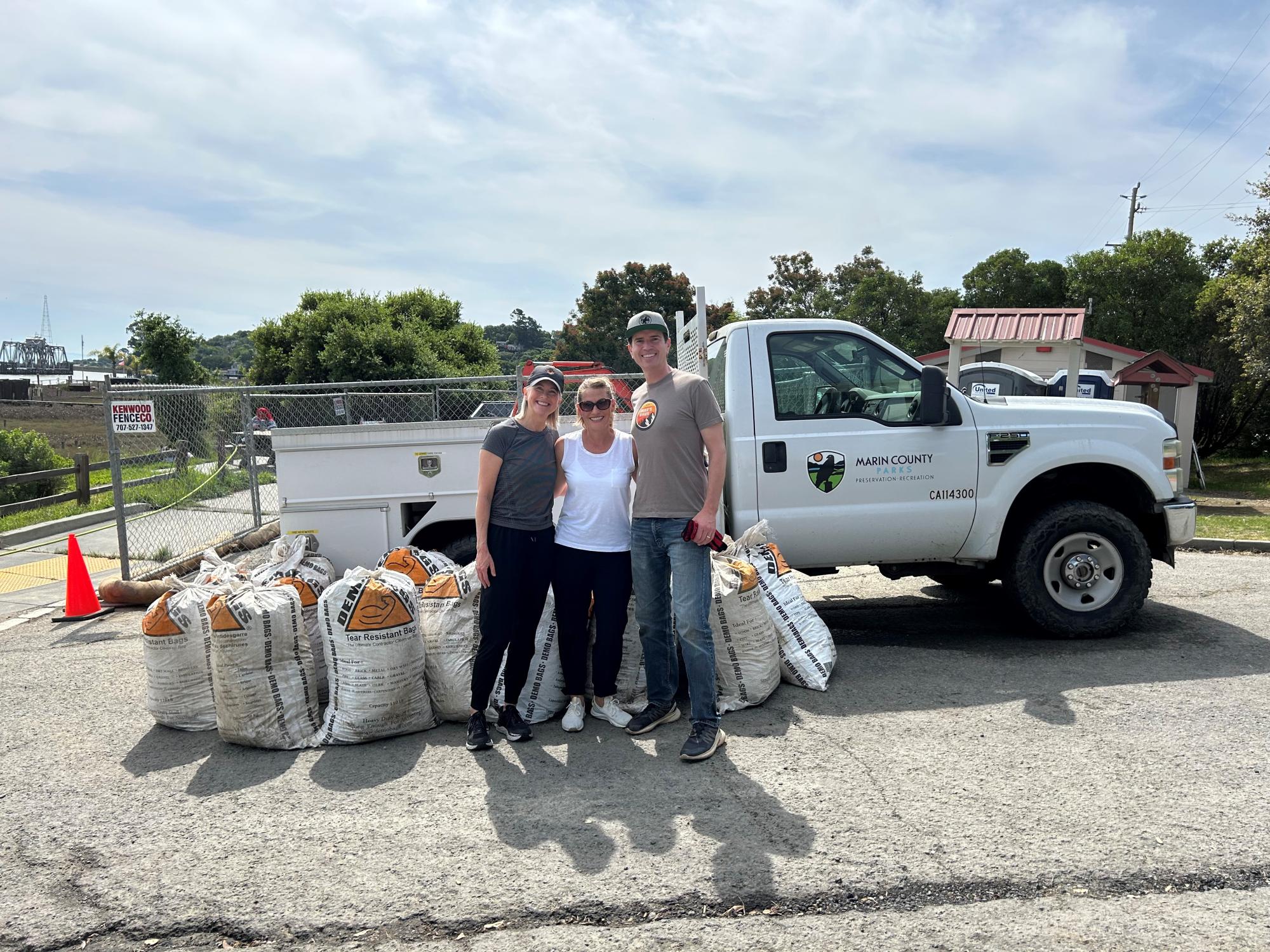 Leslie, Tanya, and Supervisor Lucan at Black Point Boat Launch Spruce Up event