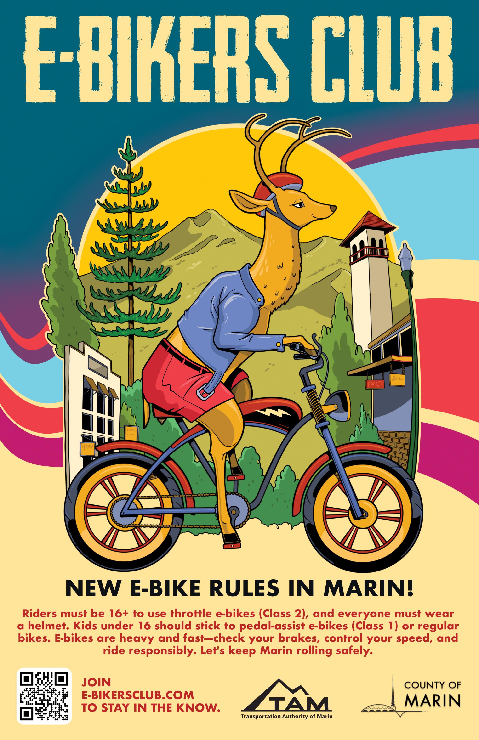 E-Bikers club poster: Sugarfoot in San Anselmo