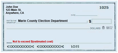 Sample of how to fill in a check for a Candidate Statement deposit