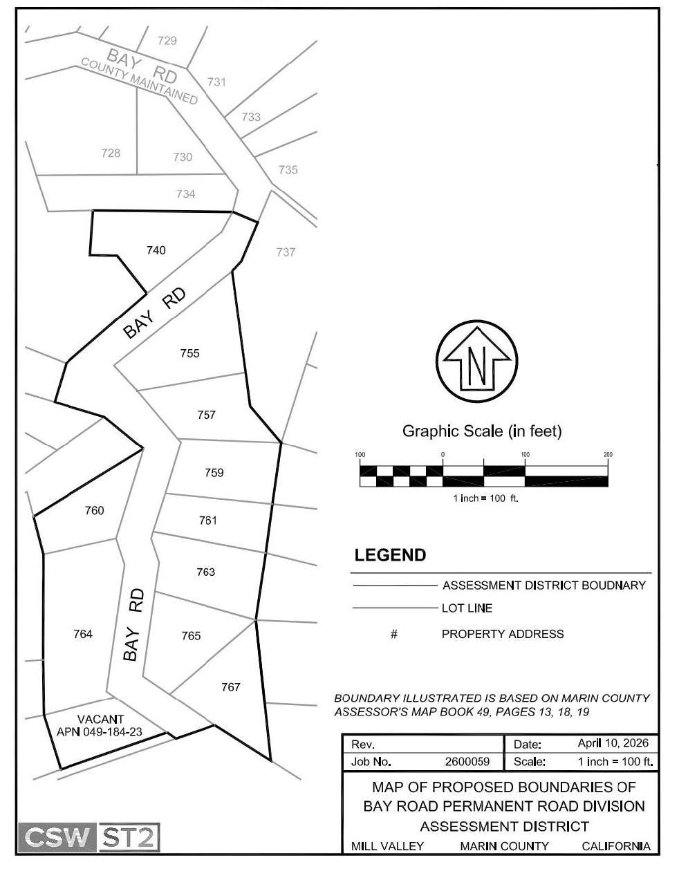 Parcel boundary map of the Upper Bay Permanent Road Division