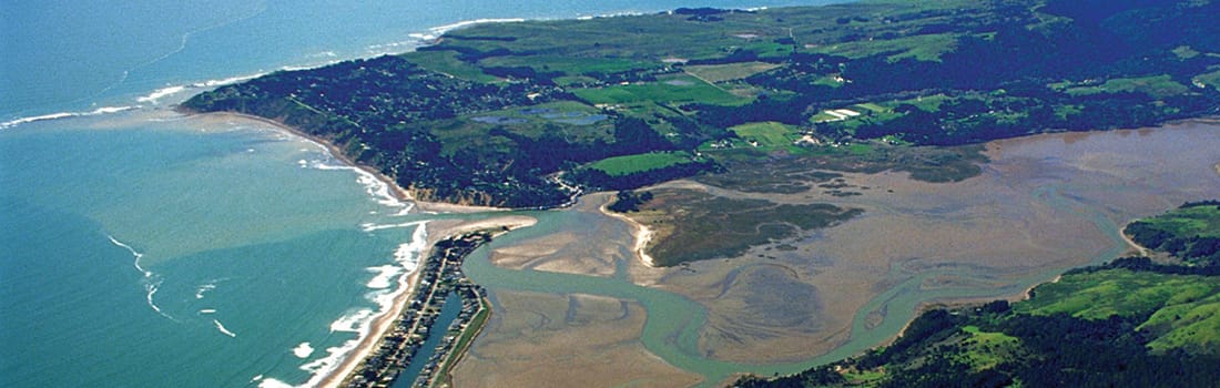 Aerial view of Bolinas Lagoon