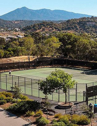 McInnis Park courts with Mt. Tam in the distance